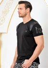 Black Sleeve Pocket Zipper Tee