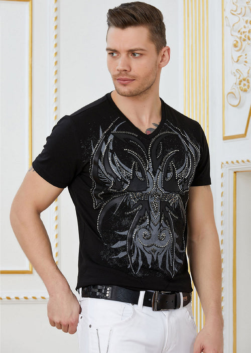 Black "Wings" Rhinestone Tee