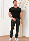 Black "Micro Square" Spandex Tee