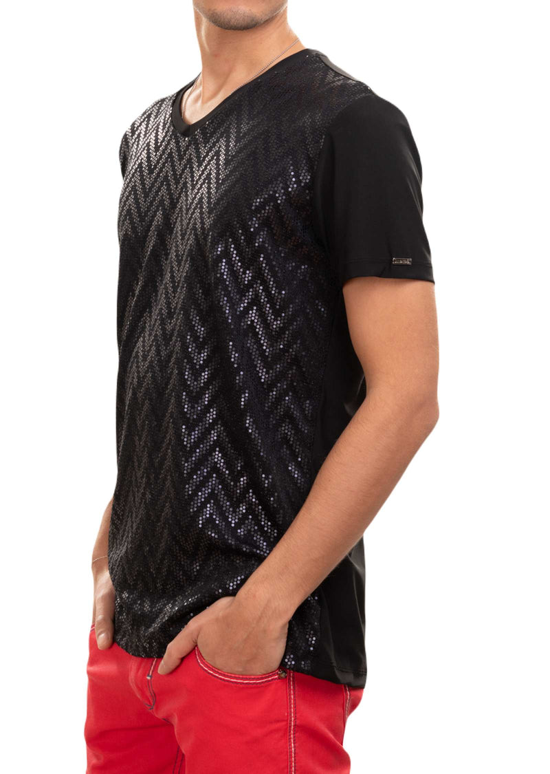 Black on Black Zigzag Tech Tee