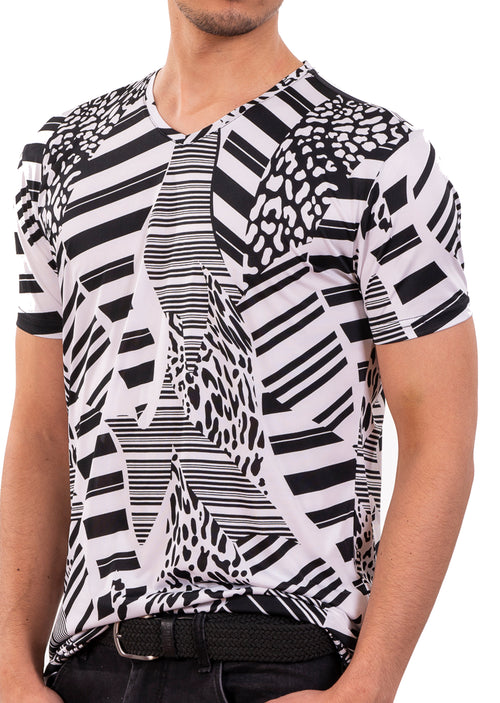 Black 'Zebra' Spandex Print Tee