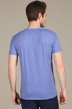 Blue "ALPEIN"Micro Print Tee