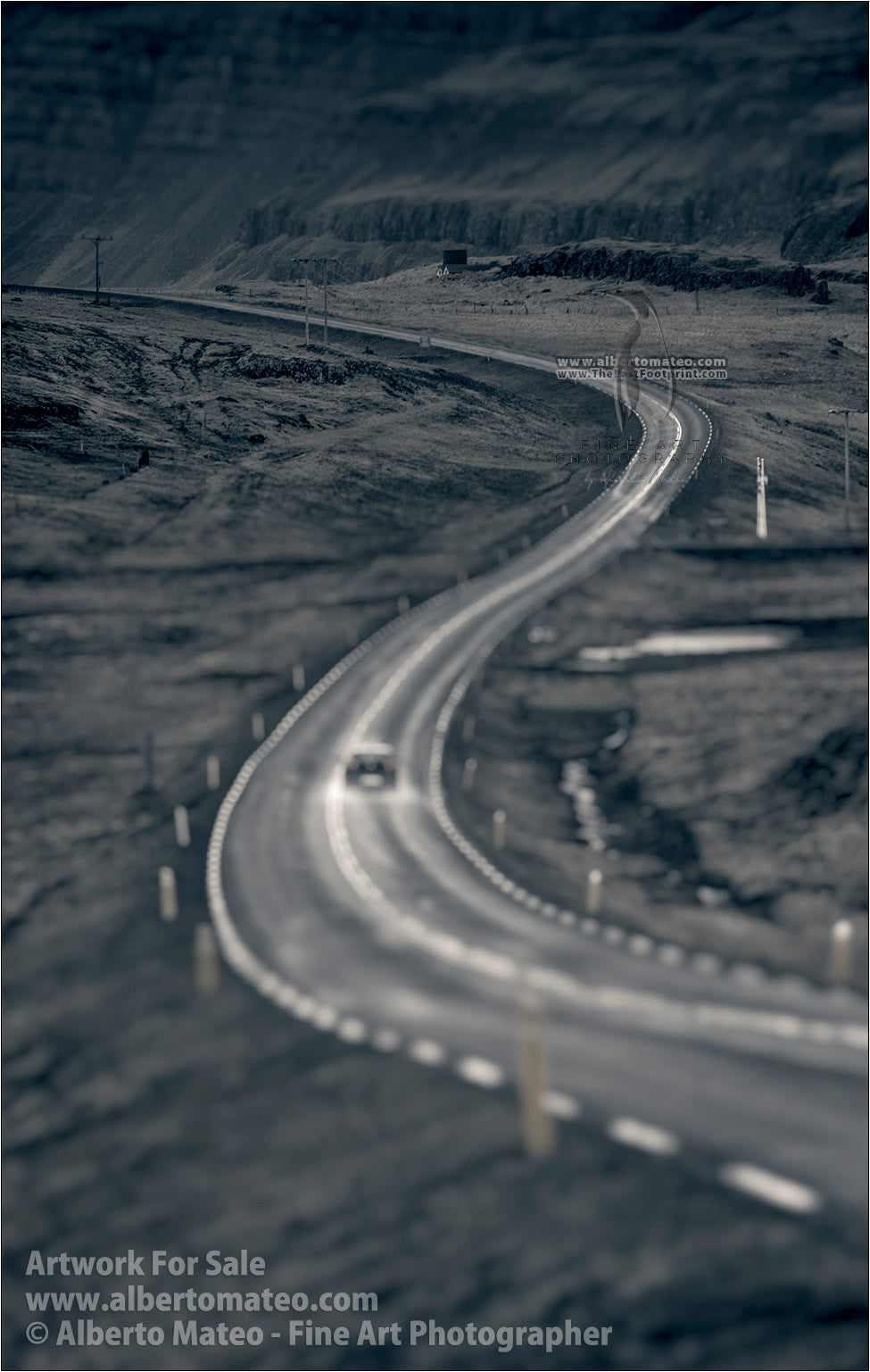 S-curve in ring road number 1, near Höfn, Iceland.