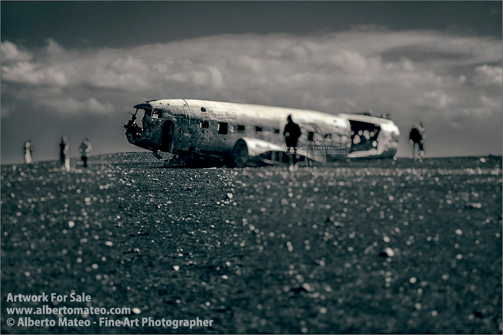 DC-10 airplane wreck, Solheimasandur (near Vik), Iceland. Fine Art Print by Alberto Mateo.