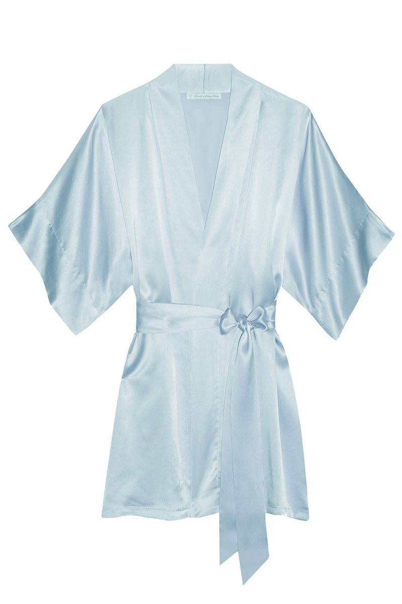 baby blue satin robe