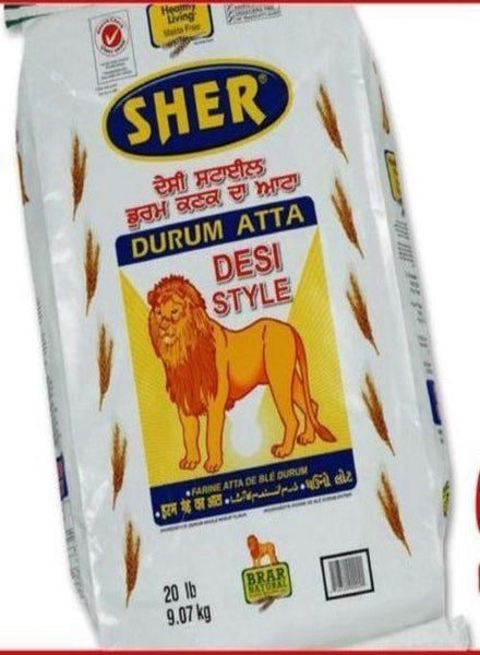 Sher Atta Flour 20 Lbs Singals Indian Grocery