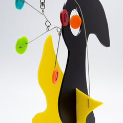 Closeup of Bird Animal Modern Art Kinetic Stabile Sculpture by AtomicMobiles.com