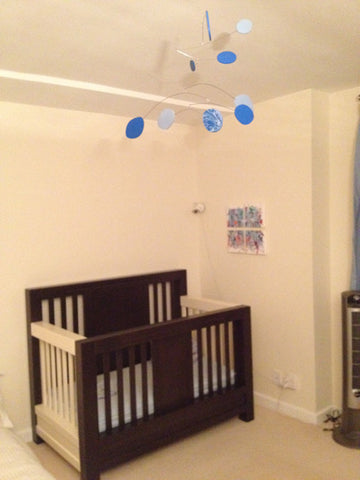 photo of mobile hanging in baby nursery by AtomicMobiles.com - image by client