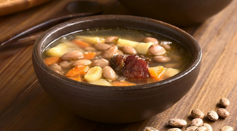 PINTO BEANS STEW WITH JALAPENO-CORN DUMPLINGS