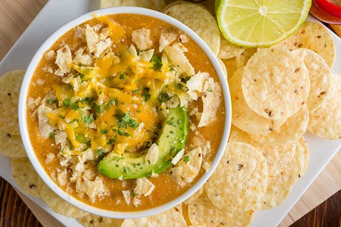 BEST CROCK POT FIESTA CHICKEN ENCHILADA SOUP RECIPE