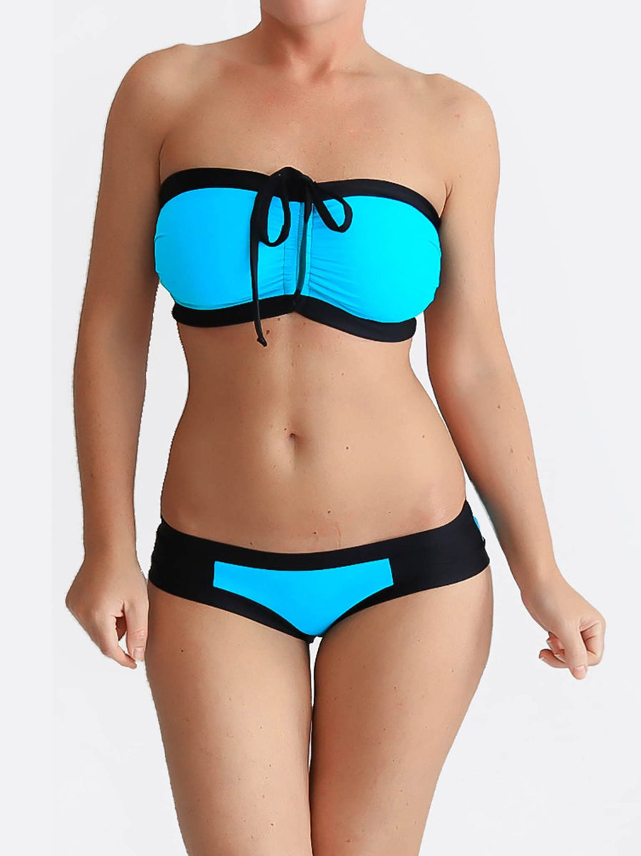 Bra Sized Dd Turquoise Swimwear With Neck Straps Handmade 4496