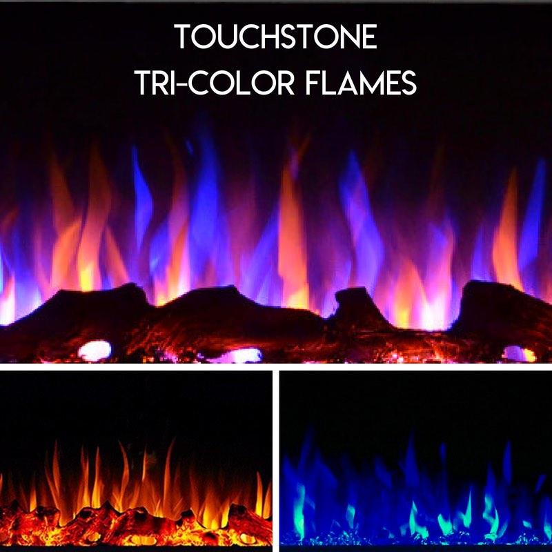 Touchstone Sideline Recessed 60 Inch Electric Fireplace In Black