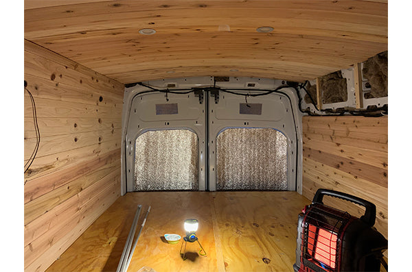 Ford Transit Van Conversion Wall Ceiling Cedar Paneling