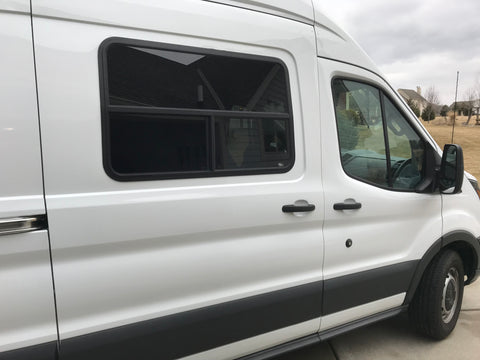 Ford Transit van conversion - Motion Windows aftermarket window installation - final product