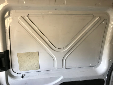 Ford Transit van conversion - Motion Windows aftermarket window installation - tracing the template