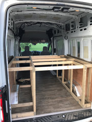Ford Transit Van conversion - raised bed install crossbeams - #vanlife
