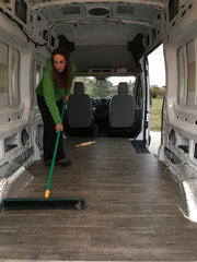Ford Transit van conversion - van build floor installation - vinyl smooth - #vanlife