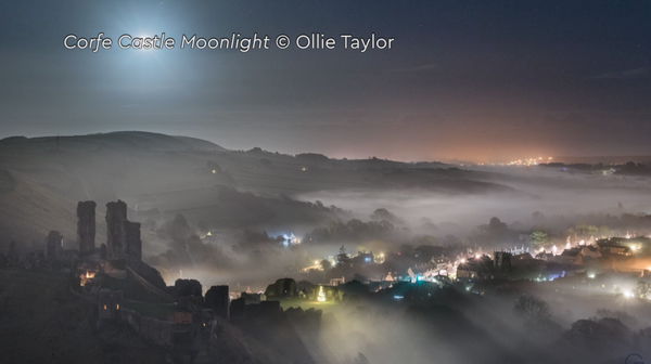 Corfe Castle Moonlight by ©Ollie Taylor