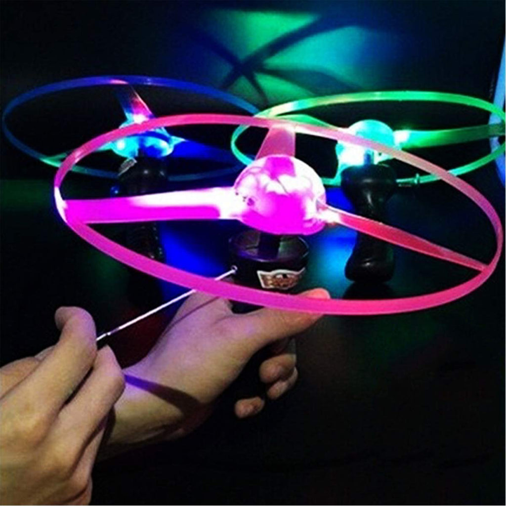 Colorful Plastic Spin LED Light Flying Saucer Kids Outdoor Toys fm CH 