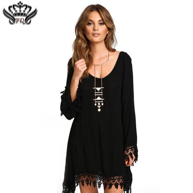 short black boho dress