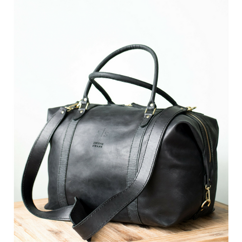 Black Leather Weekender