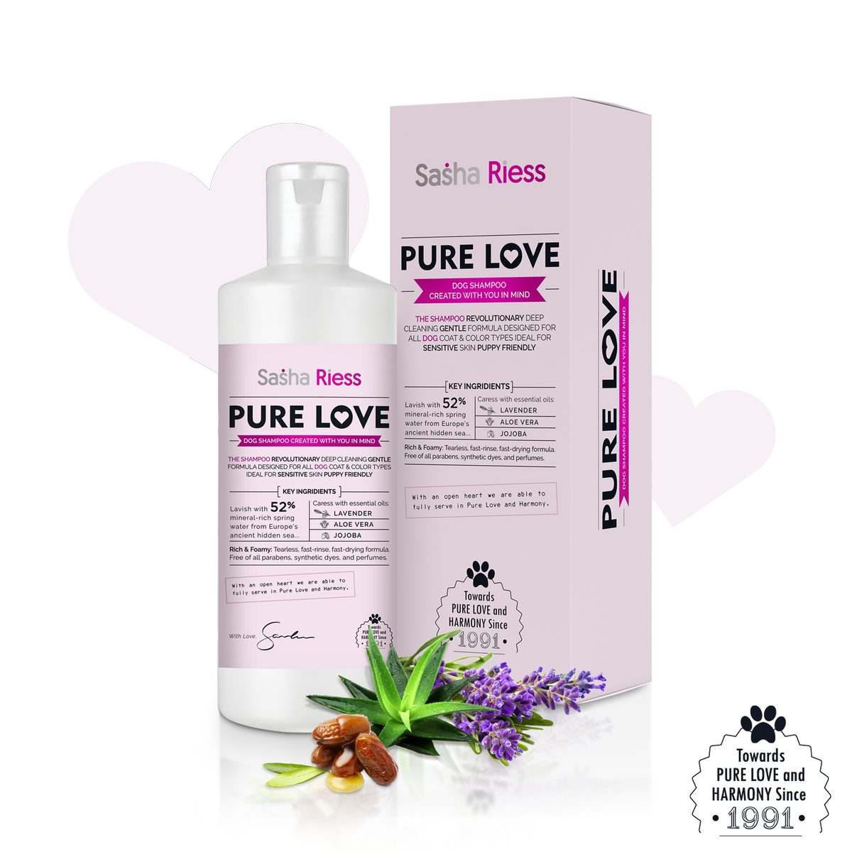 Riess Pure Love Shampoo for Dogs, & Sensitive Skin, Gent