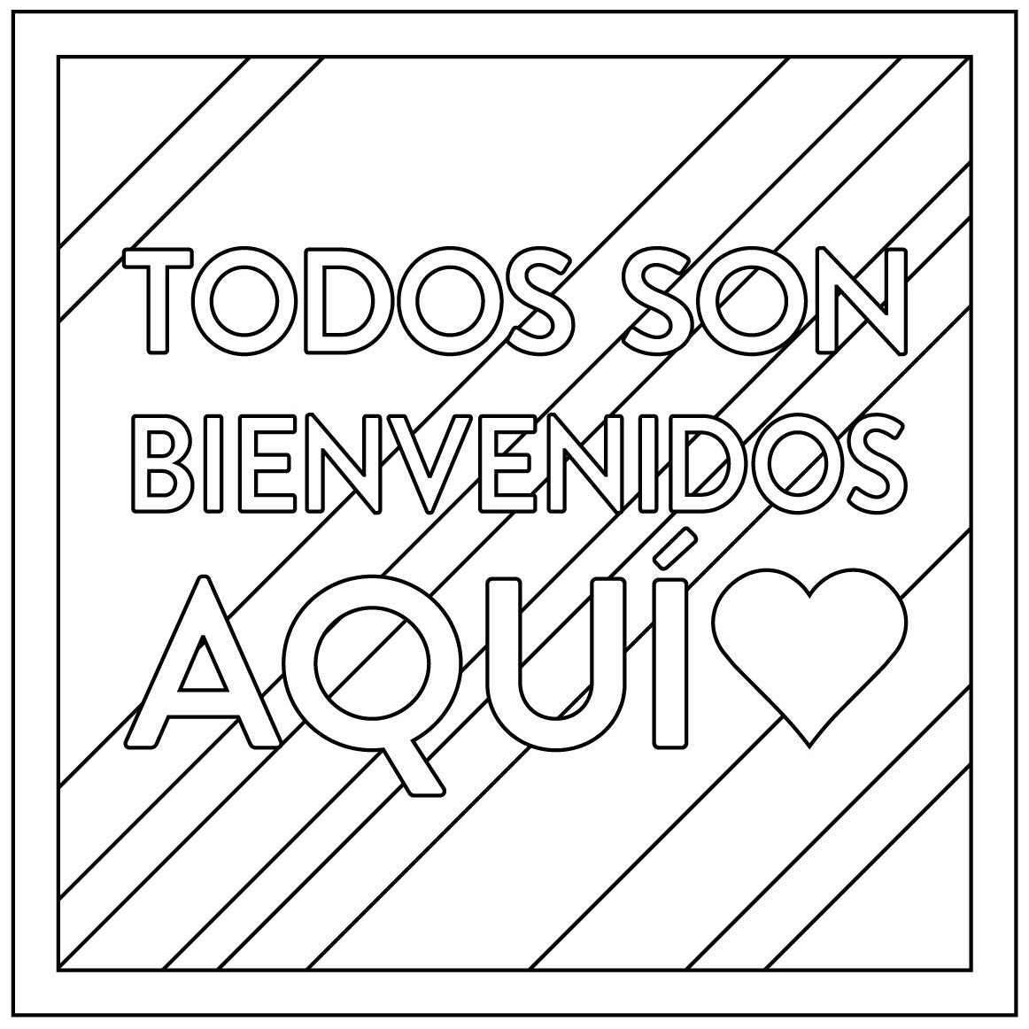 Spanish Coloring Sheet for All are Welcome Here