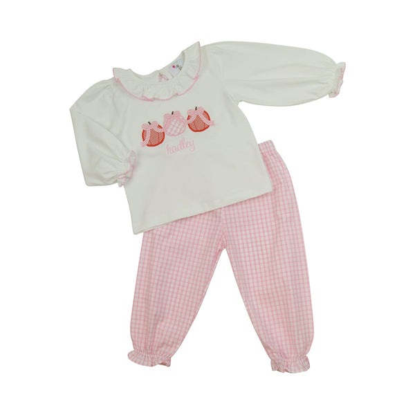 Pink Windowpane Pumpkin Pant Set