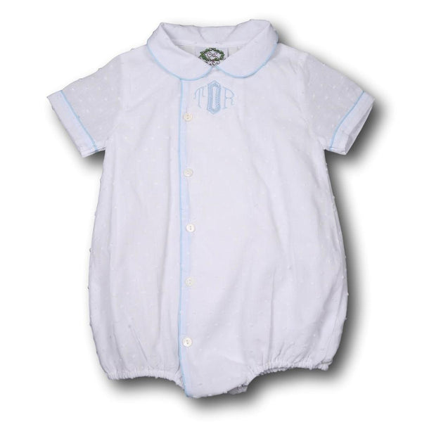White Swiss Dot Boys Bubble