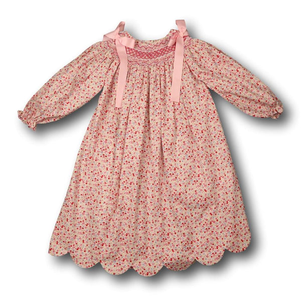 Pink Liberty Smocked Bishop Dress