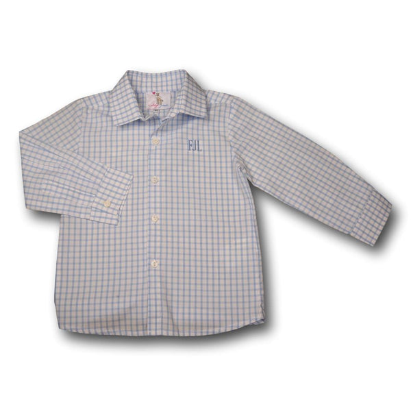 Blue Windowpane Button Down Shirt