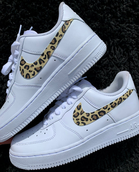 nike air force 1 leopard print swoosh