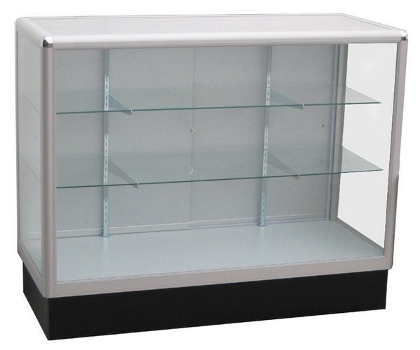 two shelf glass aluminium fornt desk sales counter for retail stores