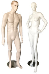 male and female fiber glass mannequins