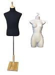 Torso dress form and plastic hanging body forms