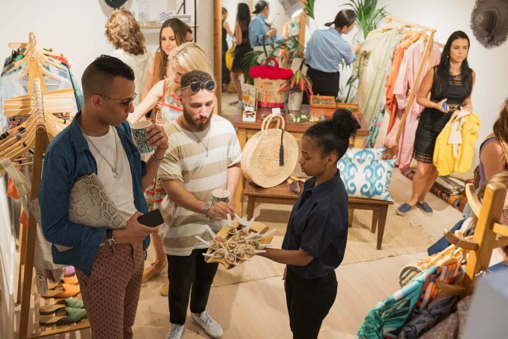 The cocktail party during the pop up store opening