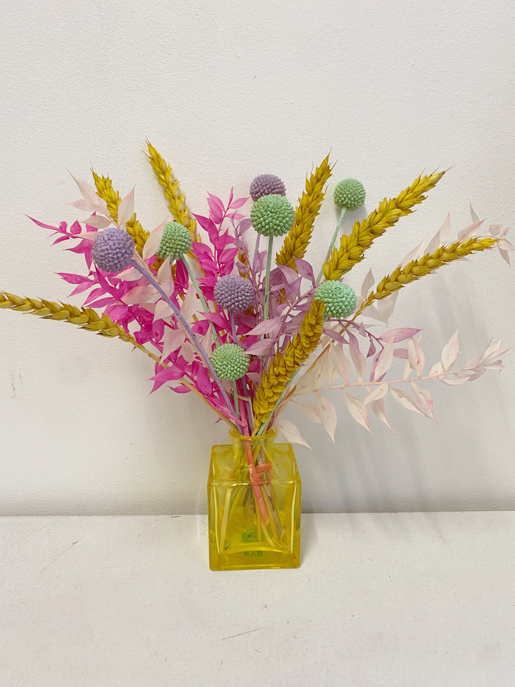 Mini Bright Yellow, Pinks & lilac Arrangement