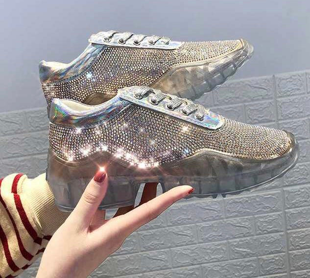 designer rhinestone sneakers