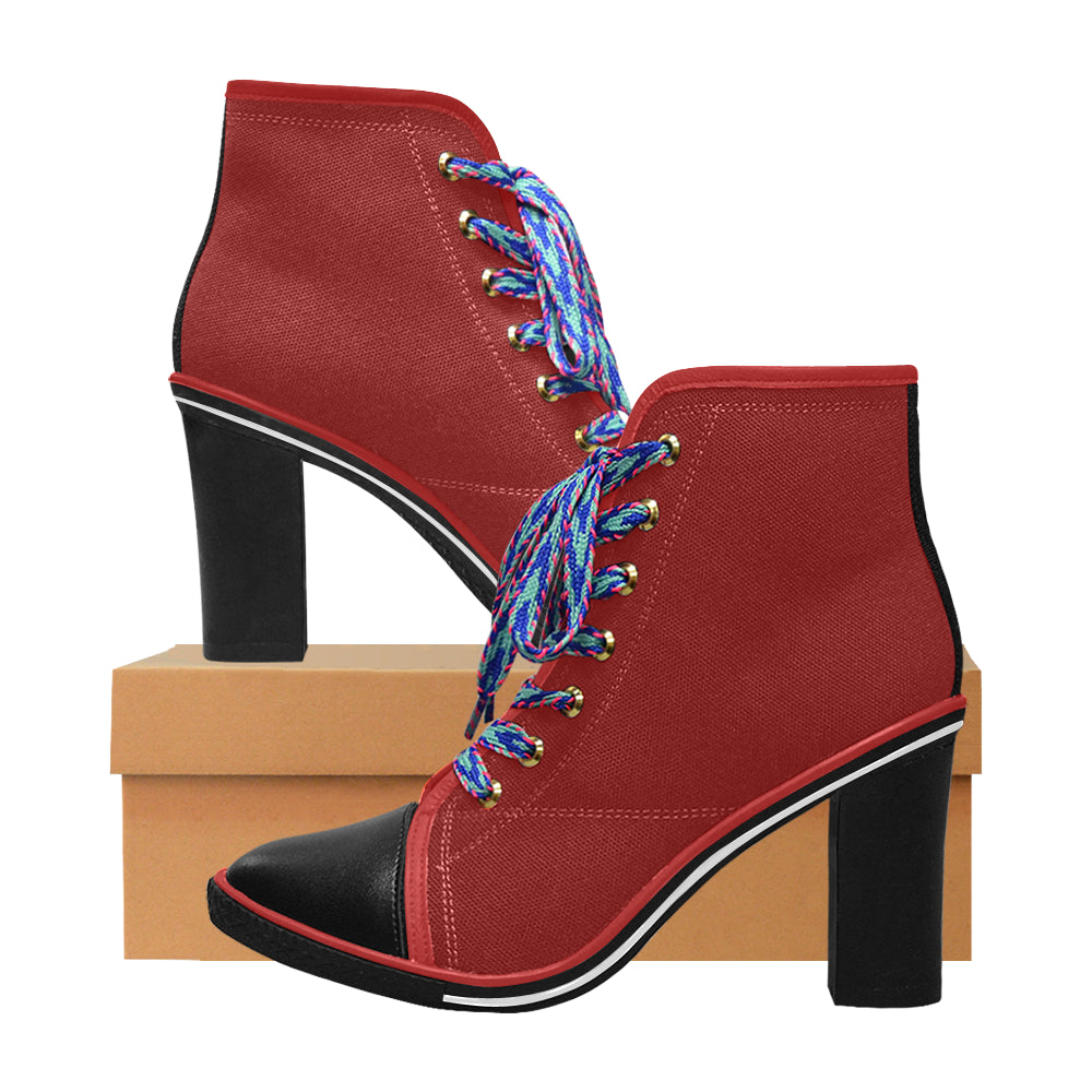 canvas heeled boots