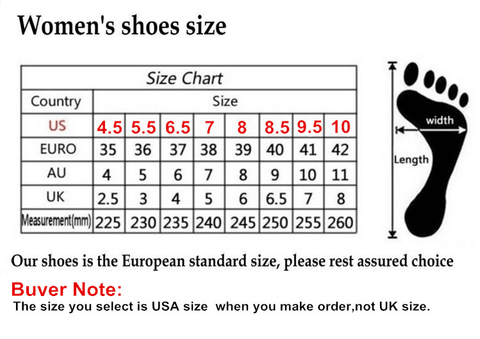 uk shoe size to eu women's