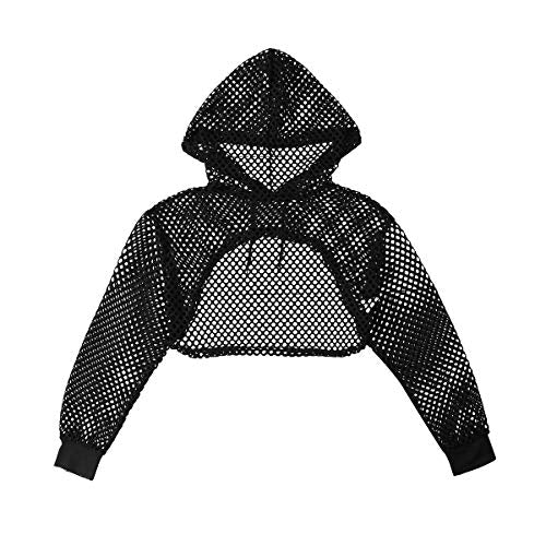 fishnet hoodie crop top