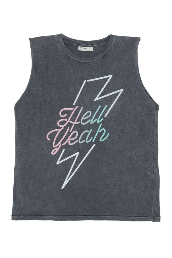 HELL YEAH TANK TOP CHARCOAL - Nutritionisyou