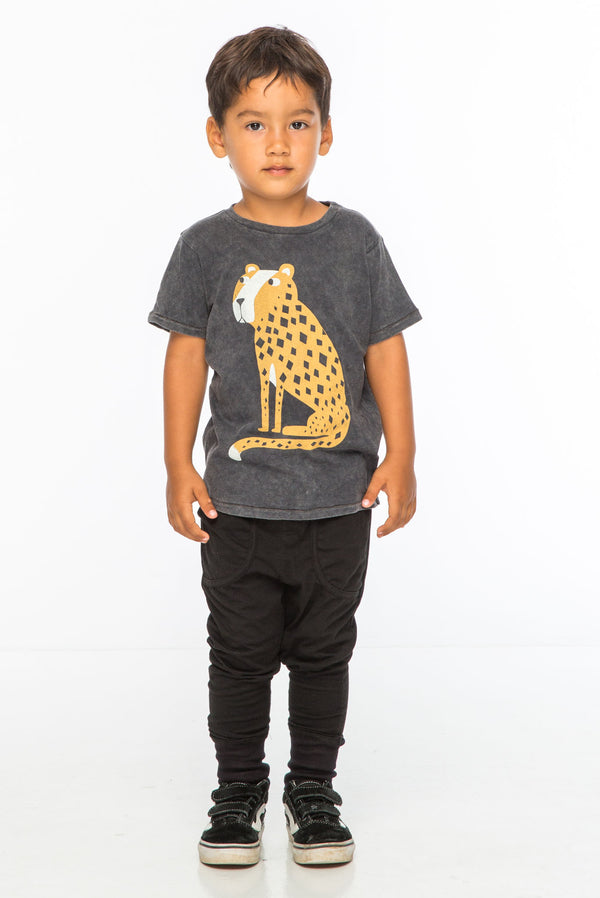 CHEETAH S/S ROUND NECK T CHARCOAL - Nutritionisyou