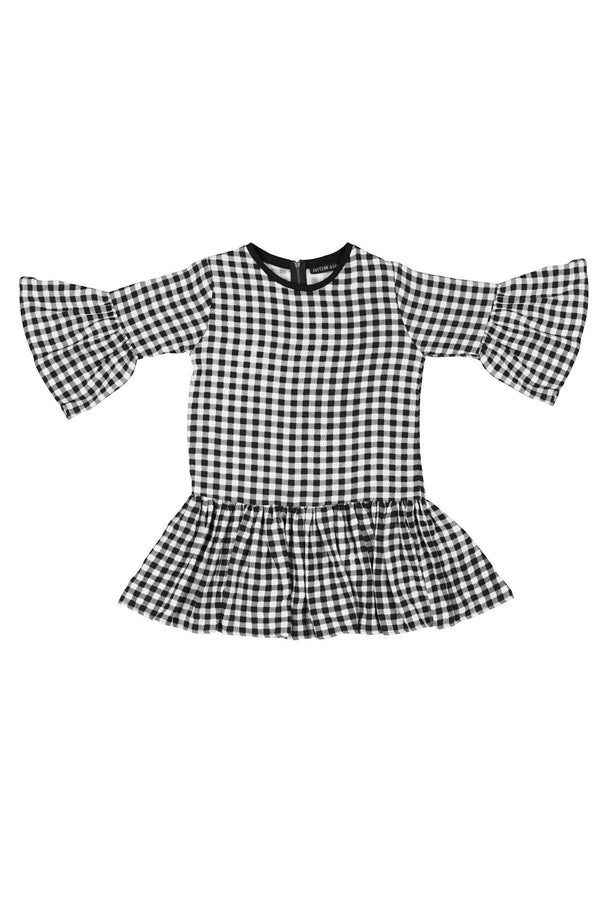 Yasmin Gingham Dress Black/White - Nutritionisyou