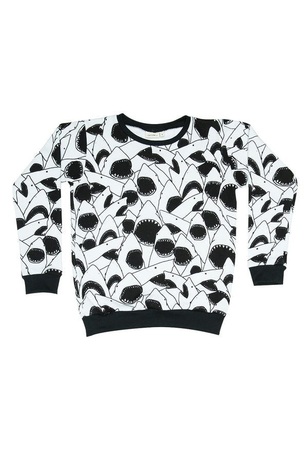 SHARK SWEATER WHITE/ BLACK