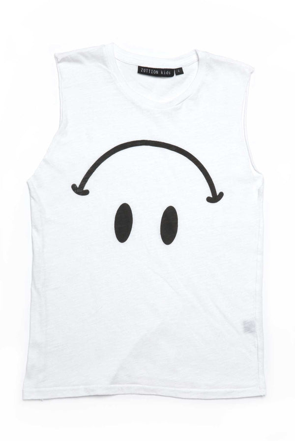 SMILEY TANK TOP WHITE - Nutritionisyou