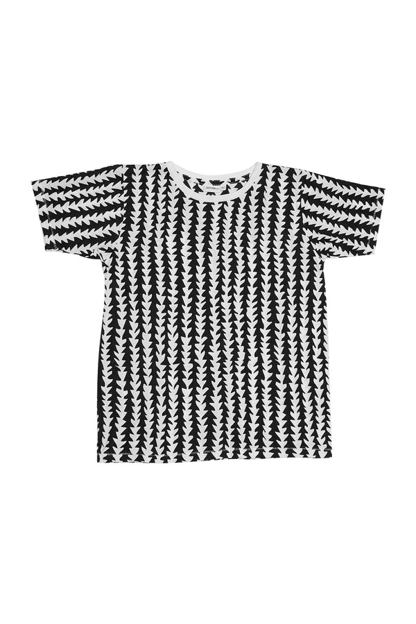 TRIBE S/S ROUND NECK T BLACK/WHITE