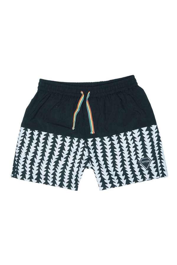 TRIBE BOARD SHORT BLACK/ WHITE