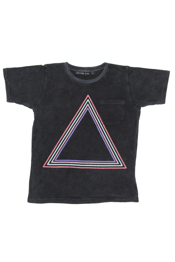 TRIANGLE S/S ROUND NECK POCKET T CHARCOAL - Nutritionisyou