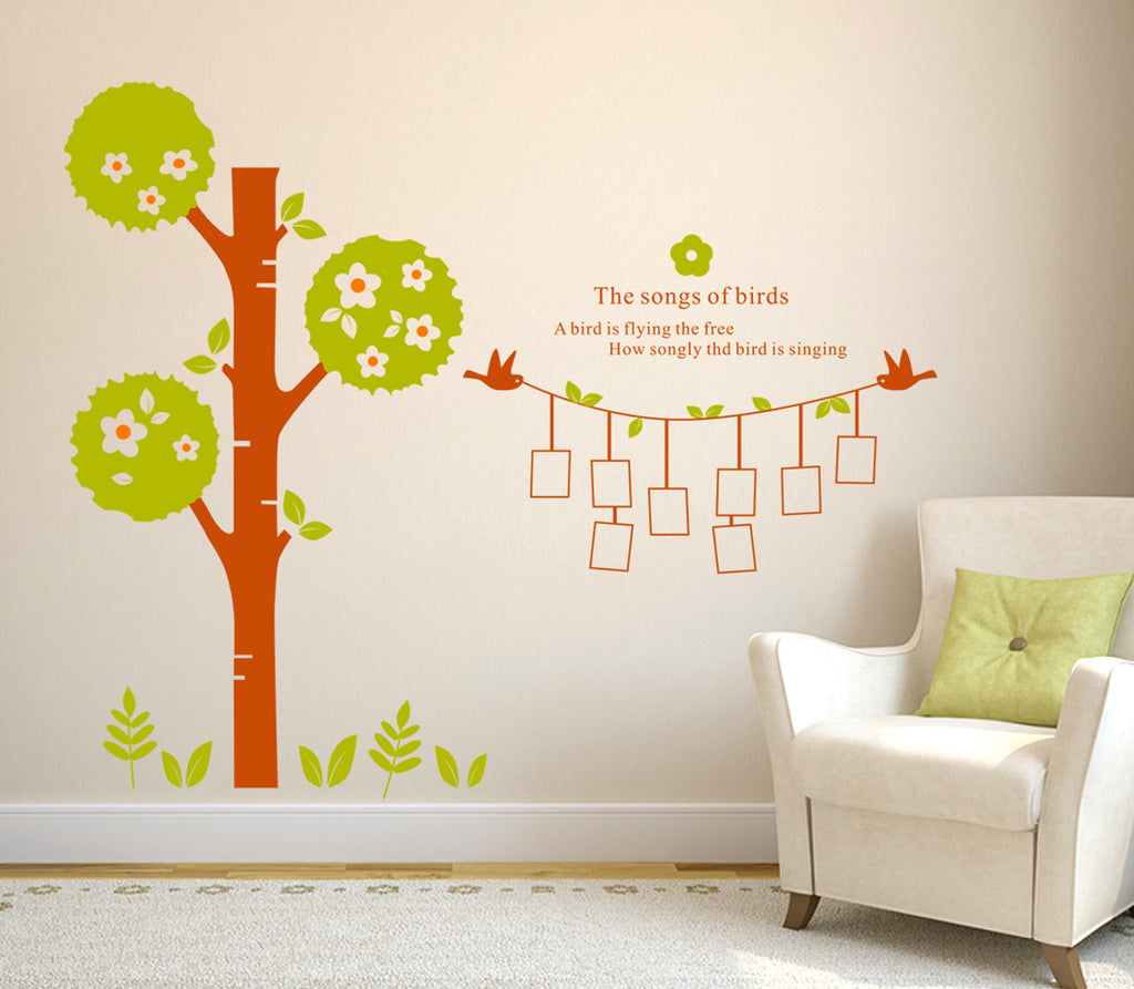 Family Tree Living Room Decorative Stickers with Blank Frames and ...